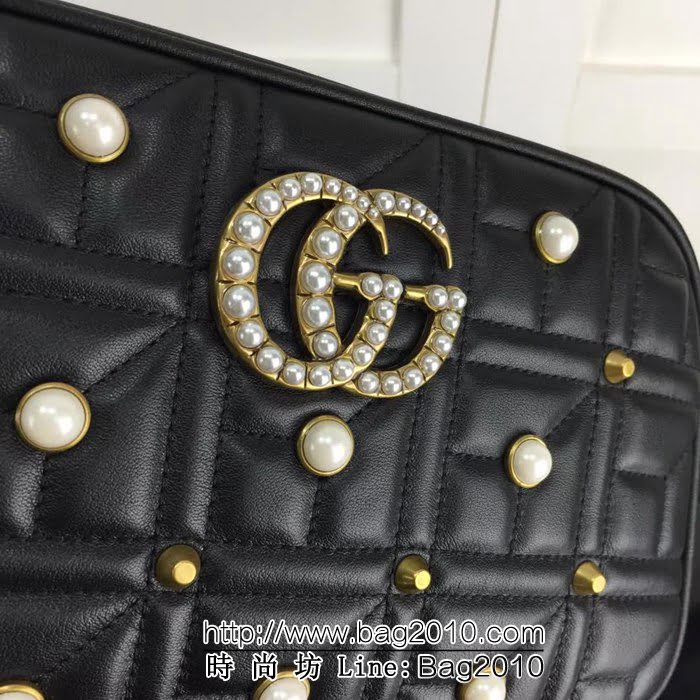 GUCCI古馳頂級原單 新款專櫃品質 實物實拍 447632珍珠克色鏈條單肩斜跨包 HY1194